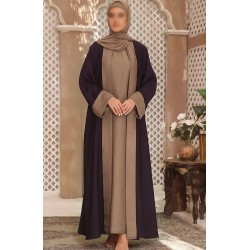 Black Gold Camel Shrug Abaya in Nida Fabric